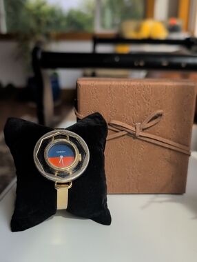 Vintage CARAN Gold-Tone Bangle Watch, Working Wind-Up